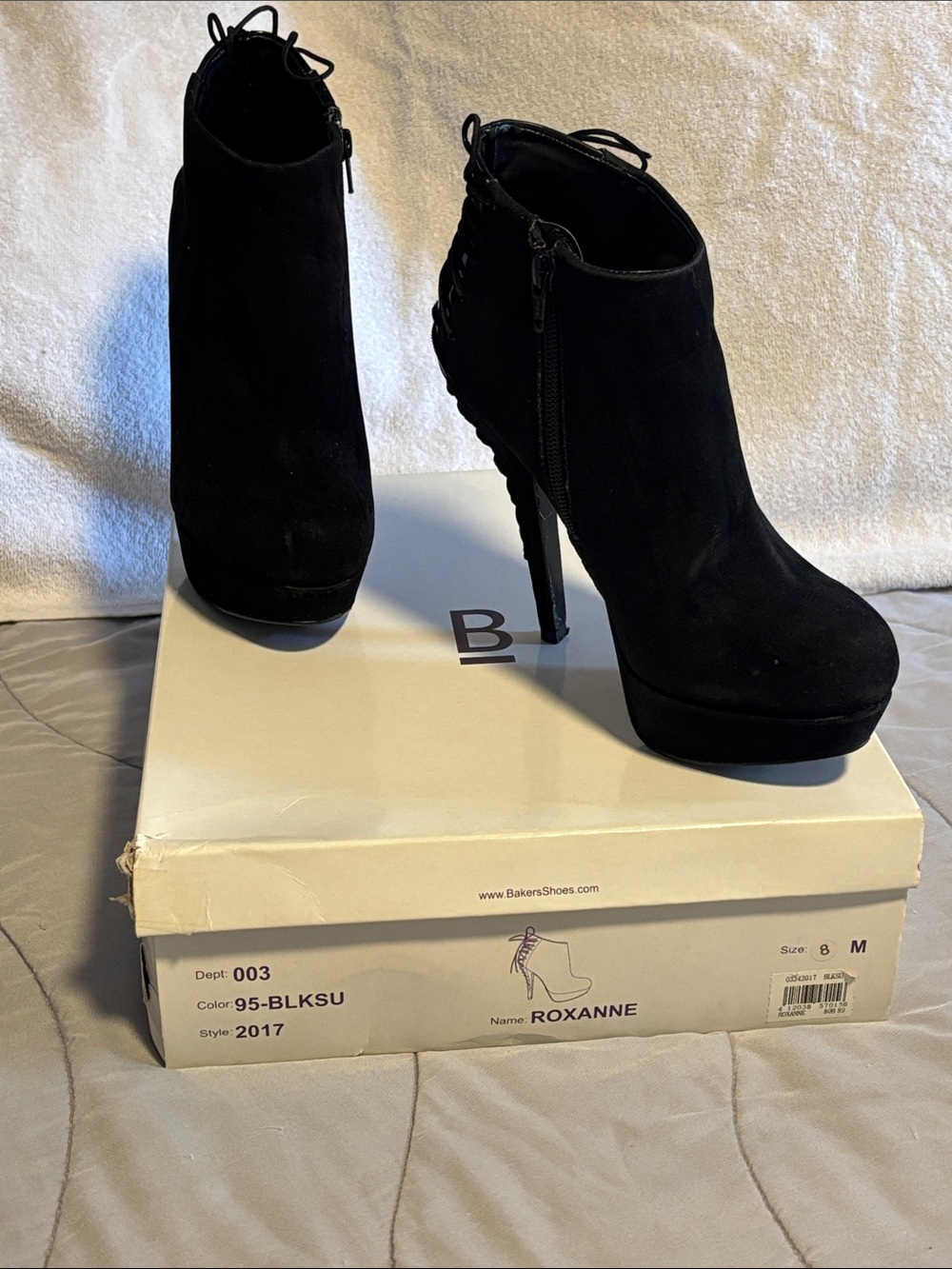 Roxanne Platform Ankle Booties - Black Suede